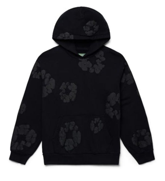Denim Tears Mono Cotton Wreath Hoodie – Black on Black (Authentic SS25 Edition)