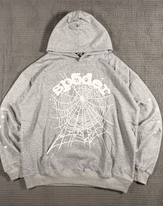 Sp5der Worldwide “Web” Hoodie – Grey (Authentic 2023 Edition)