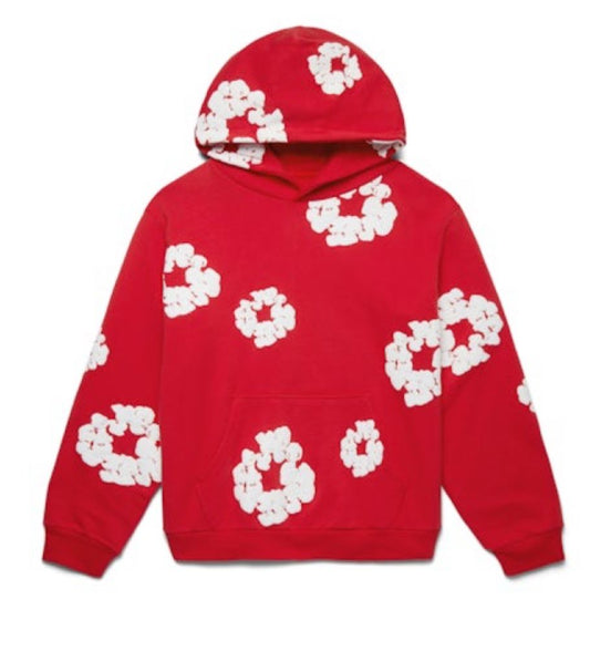 Denim Tears Cotton Wreath Hoodie – Red (Authentic FW24 Edition)