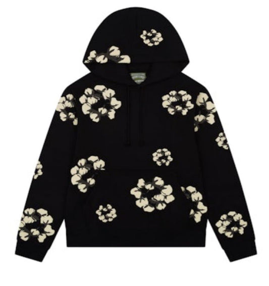Denim Tears Cotton Wreath Hoodie – Black / Cream (Authentic FW24 Edition)